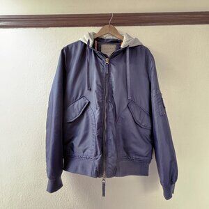 Jach's Navy Hooded Bomber Jacket Medium